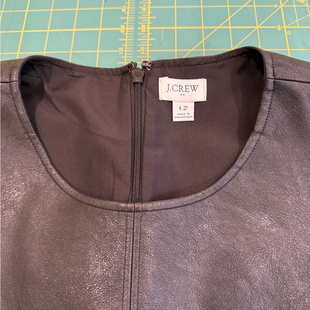 J Crew Factory Sleeveless Faux Leather Dress - Picture 9 of 12